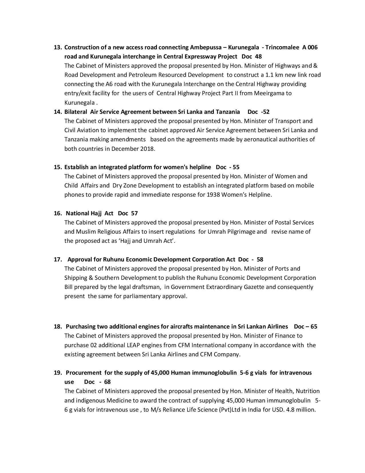 Cabinet Decisions English19.07.2019 page 003