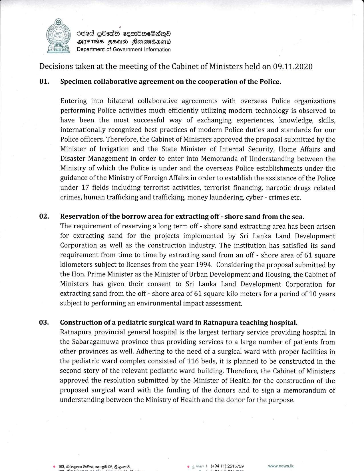 Cabinet Decision on 09.11.2020 English page 001