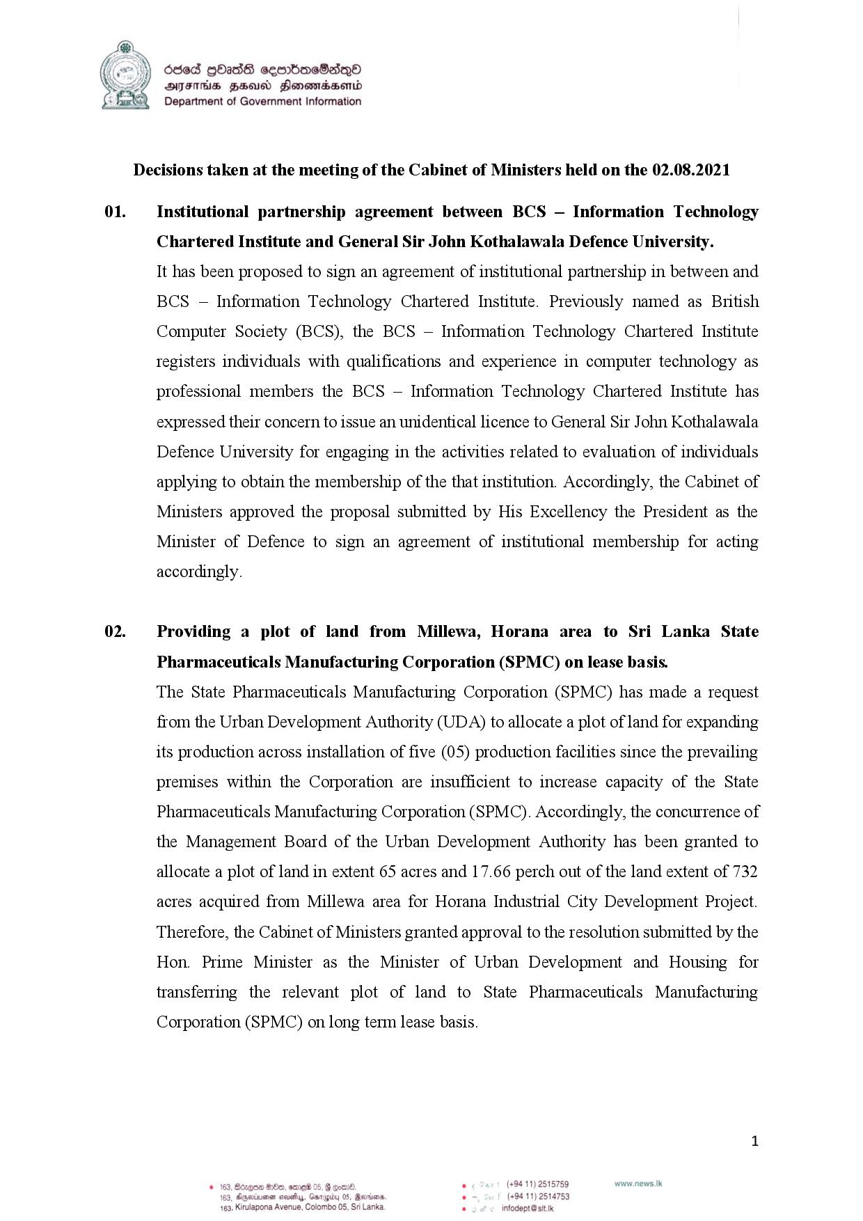 Cabinet Decisions on 02.08.2021 English page 001
