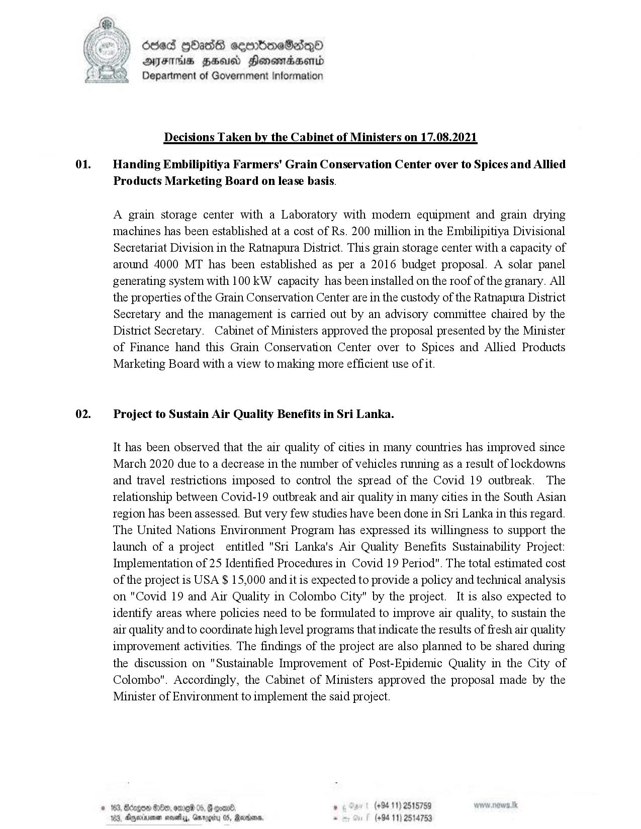 Cabinet Decisions on 17.08.2021 English page 001