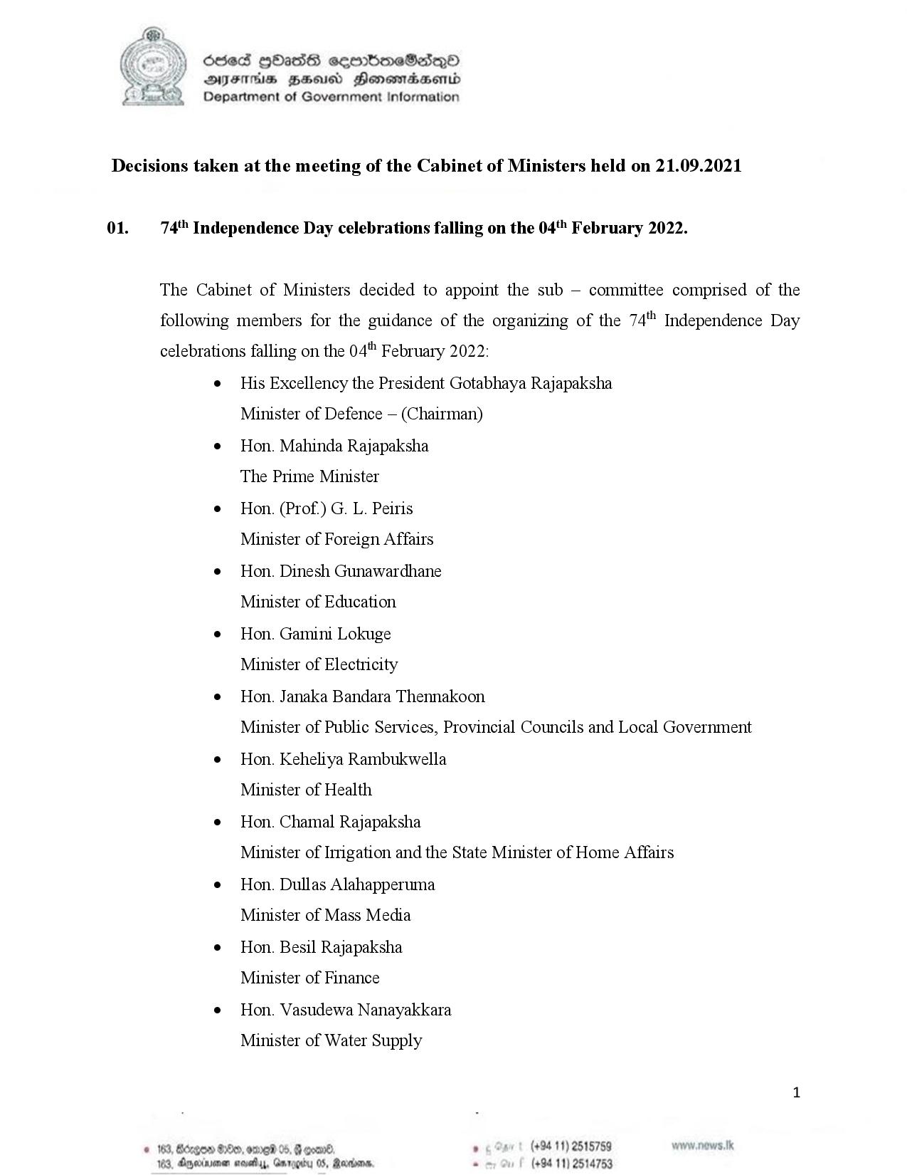 Cabinet Decisions on 21.09.2021 English page 001