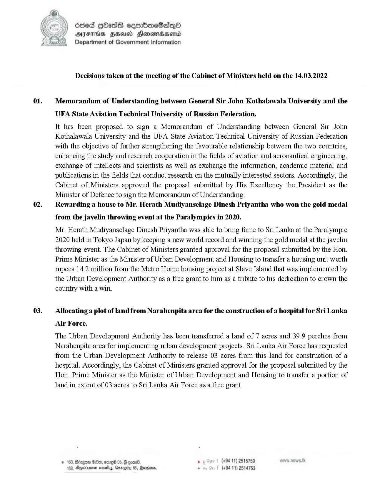 Cabinet Decision on 14.03.2022 English page 001