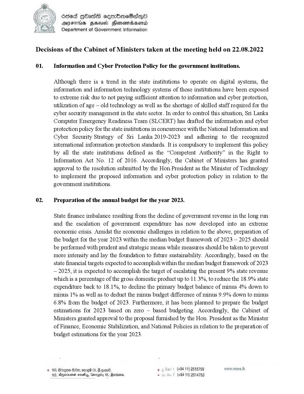 Cabinet decision on 22.08.2022 English page 001