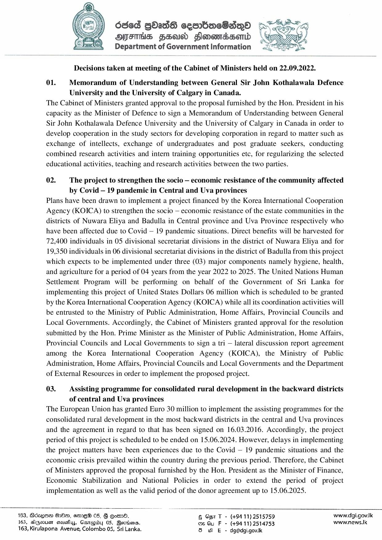 Cabinet Decisions on 22.09.2022 English page 001