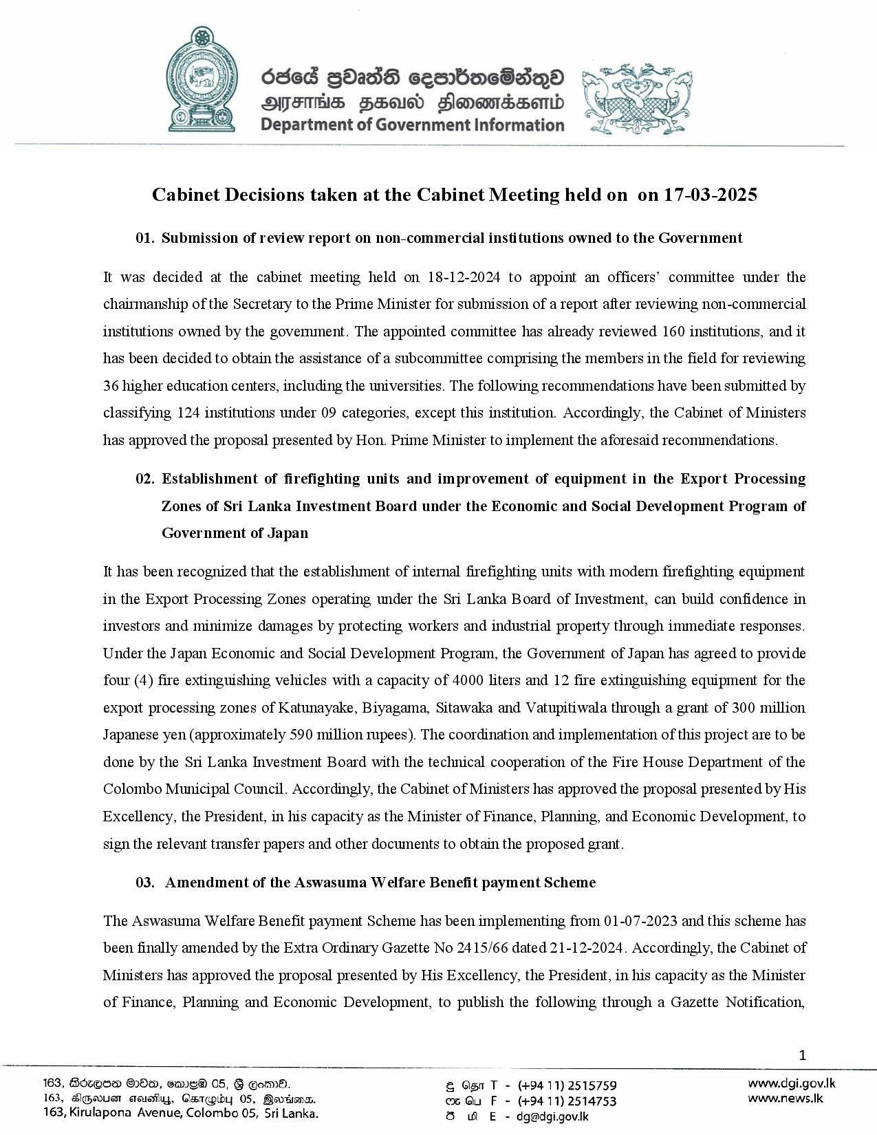 Cabinet Decisions on 17.03.2025 E page 001