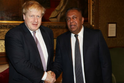 Foreign Minister Mangala Samaraweera meets British Foreign Secretary Boris